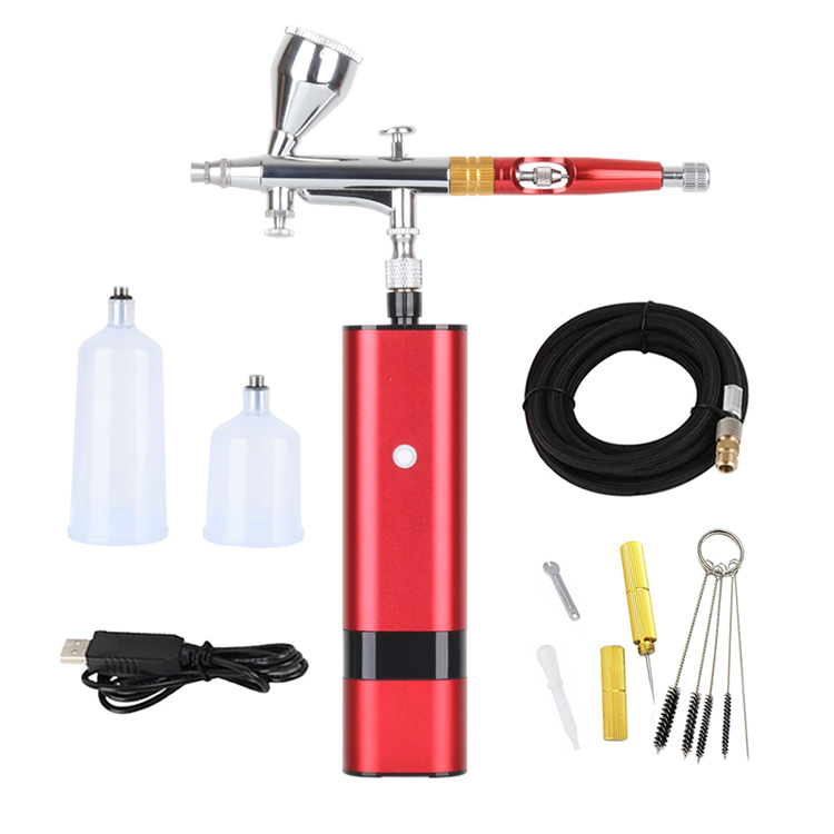 ຊຸດ Airbrush ທີ່ມີເຄື່ອງຄວບຄຸມຄວາມກົດດັນ Airbrush Gun Cordless